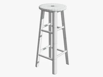 Bar stool and stepping stool Free low-poly 3D model