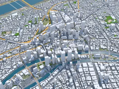 Osaka City Japan 3D model purchase