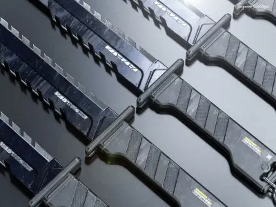 Sci-Fi Katana Sword PBR Low-poly 3D model