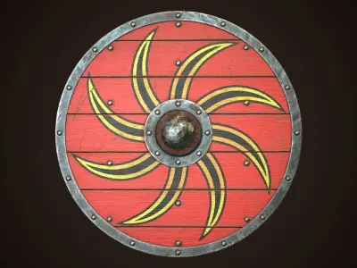 Viking Shield 16 Low-poly 3D model