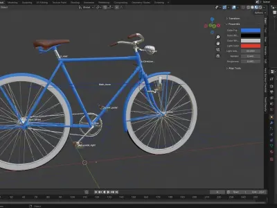 Vintage Bicycle Rigged 3D model