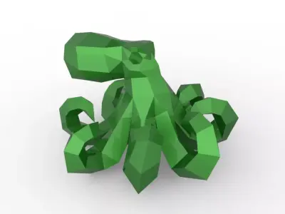 Octopus made of polygons Low-poly 3D model