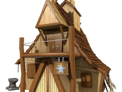 Game Ready Viking Blacksmith Low Poly Low-poly 3D model