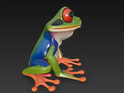 Frog Poisonous Realistic 3D Model Basic - Low Poly Realistic Low-poly 3D model