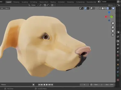 Dog Labrador Low-poly 3D model