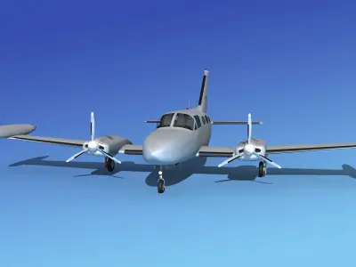 Cessna 421 Golden Eagle Bare Metal 3D model