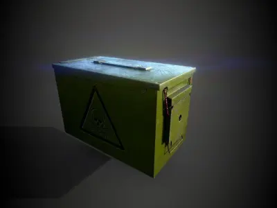 M2A2 Ammo Cans metallic Crate Low-poly 3D model