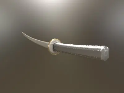 Metallized Katana Low-poly 3D model