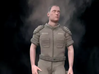 Soldier character - rookie marine grunt Low-poly 3D model