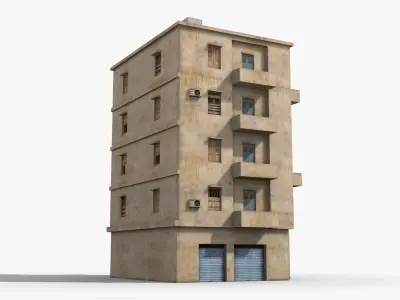 Arab Middle East Building x11 Low-poly 3D model