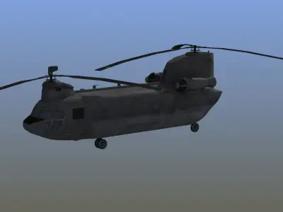 CH47 Chinook Helicopter LD1 Low-poly 3D model
