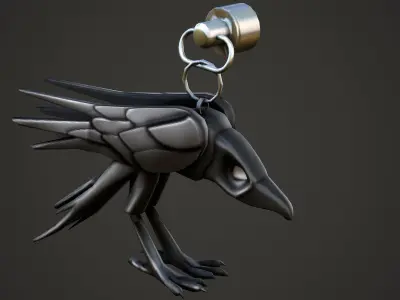 Raven Weapon Charm - Low Poly Game Ready Low-poly 3D model