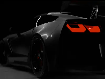 Corvette C7 ZR1 - Blacked Out Nacev - Rigged 3D Free 3D model