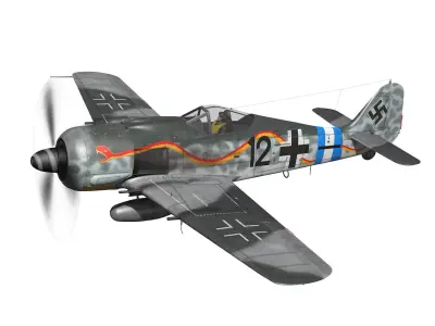 Focke Wulf - FW190 A-8 - Black 12 3D model