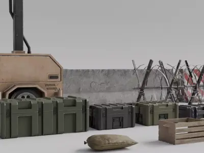 Game Ready Asset Bundle Low-poly 3D model