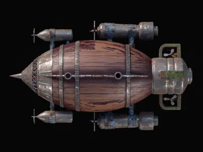 Steam Air Ship  Low-poly 3D model