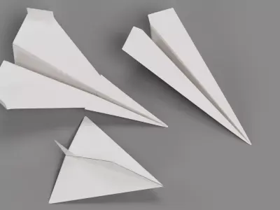 Paper Planes Low-poly 3D model