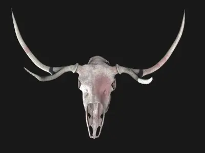 Deer Skull - Bloody Low-poly 3D model