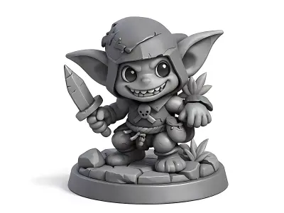 Sneaky Goblin Cute Miniature STL 3D print model