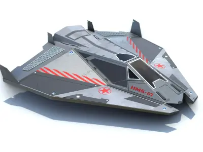 Sci-Fi Combat Spaceship Low-poly 3D model