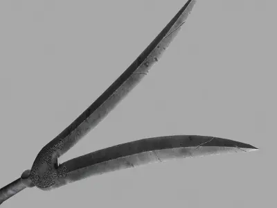 Fauchard fork polearm 3D model