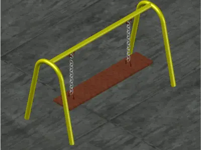 Garden swing 3D model 12