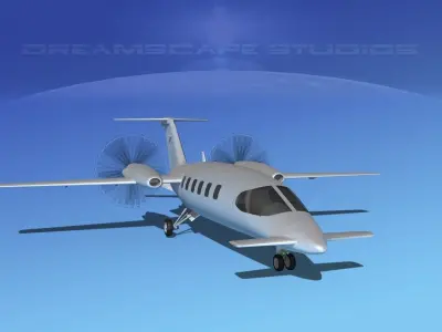 Piaggio P180 Avanti Bare Metal 3D model