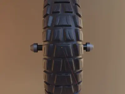 E-Scooter Rear-Wheel with Procedural PBR Material 3D model