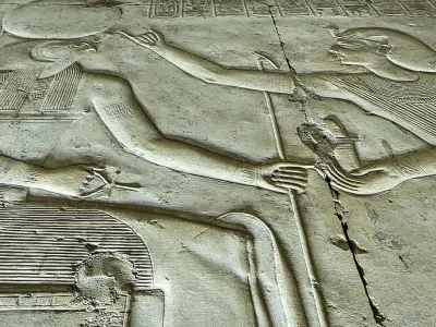 Ancient egypt-Abydos Temple-Carvings Low-poly 3D model