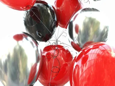 Set helium balloons 3D model