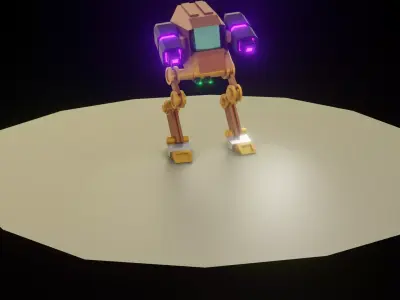 Low Poly Mech Robot - Game-Ready Blender Model Low-poly 3D model