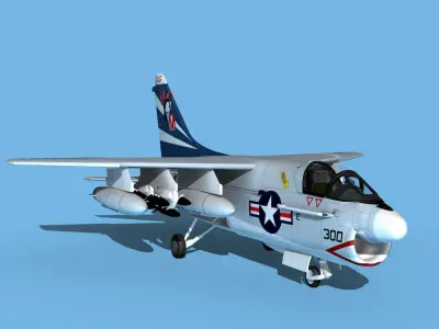 Chance Vought A-7C Corsair II V31 USN 3D model