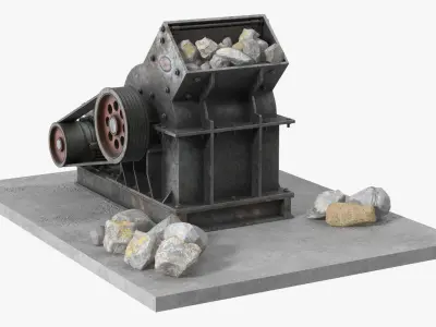 Old Bailing Hammer Crusher Filled with Stones 3D model