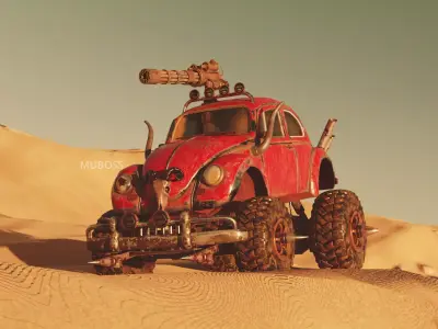 MAD MAX STLYE APOCALYPTIC CAR - HIGH POLY WITH PBR TEXTURES 3D model