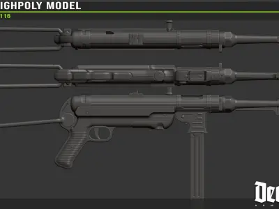 MP 40 Highpoly model 3D model