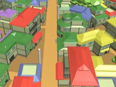 Konoha Naruto in Loupolli style Free low-poly 3D model