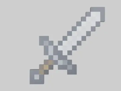 Minecraft Iron sword Free low-poly 3D model