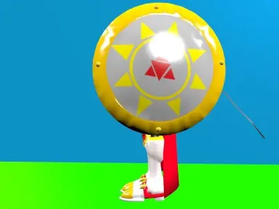 Dukemon shield Low-poly 3D model