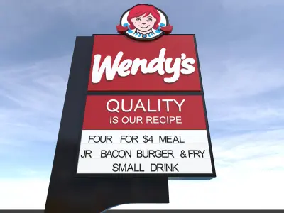 Retail-046 Wendys-003 With Site 3D model