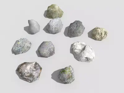 low poly rocks collection 6 group of Low-poly 3D model