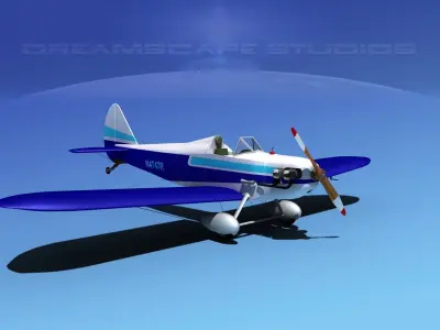 Flybaby airplane flying in sky 3D model