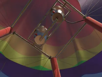 Hot air balloon Low-poly 3D model