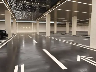 Modern Luxury Car Park - Garage Low-poly 3D model