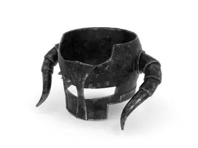 Stylized Helmet Game Ready PBR Low Poly 3D model Low-poly 3D model