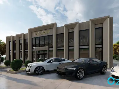 Modern Car Gallery  Office Building 3D model