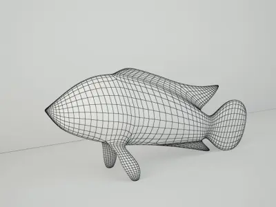 Asian Koi Sculpture 3D model