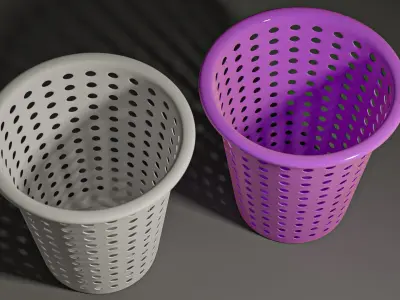 Trash Basket Low-poly 3D model