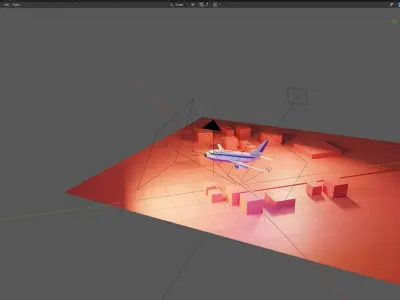 Isometric Airplane   Low-poly 3D model
