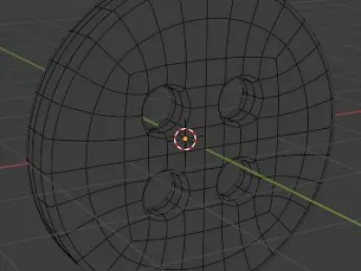 A Blue Orange Shirt Button 3D model