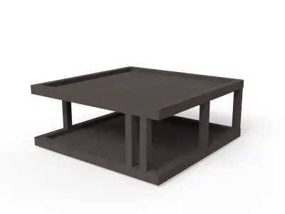 Modern Minimalist Walnut Coffee Table - PBR MorisonDesign Free low-poly 3D model